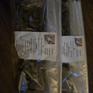 “Lecker Leckerli” skanėstai.  16 mm skersmens. Obuolių skonio, be grūdų